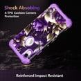 thumbnail image 5 of CASEFIV for iPhone XR Case,Heavy Duty Shockproof Protection Hard Plastic Bumper +Soft Silicone Rubber Protective Case,Purple/Gold, 5 of 8