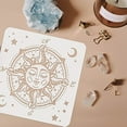 thumbnail image 3 of Compass Stencil 11.8x11.8 inch Sun Stencil Plastic Compass Rose Stencil Reusable Moon Star Pattern Stencils for DIY Compass Crafts Painting on Wood Floor Wall and Tile, 3 of 9