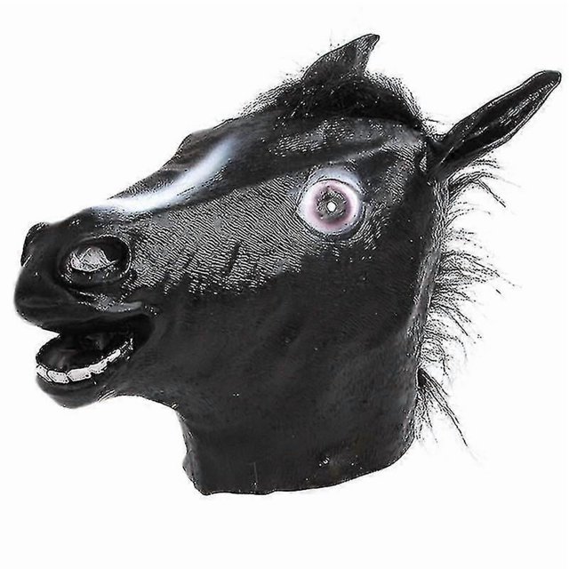 1pc Halloween Mask Latex Horse Head Mask Animal Headgear Cosplay Props-hy
