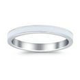 thumbnail image 3 of Full Eternity Stackable Band Ring White Enamel 925 Sterling Silver Size 5, 3 of 6