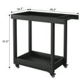 thumbnail image 6 of Senfot Utility Service Cart, 2-Shelf Outdoor Prep Cart Dining Table with Wheels and Lipped Shelves, 500 lbs. Capacity, Suitable for Home, Office, Patio Grilling, and Backyard BBQ, Black, 6 of 9