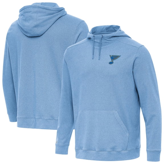 Men's Antigua Heather Blue St. Louis Blues Cloud Pullover Hoodie
