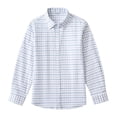 thumbnail image 2 of Ruyang Teen Boys Plaid Shirts Button Down Long Sleeve School Shirt Mock Neck Pure Cotton Trendy Tops Cozy Formal Blouse, 2 of 8