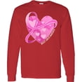 thumbnail image 3 of Inktastic Breast Cancer Awareness Pink Ribbon Around Heart Long Sleeve T-Shirt, 3 of 5