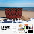 thumbnail image 6 of KLL Argyle Plaid Print Large Beach Tote Bag Women Waterproof Sandproof Zipper Beach Tote Bag for Pool Gym Grocery Travel with Wet Pocket, 6 of 7