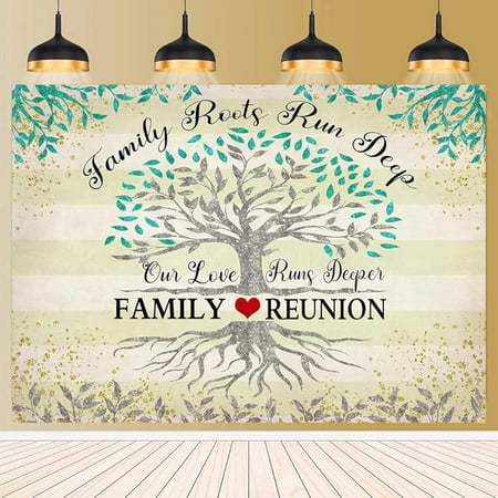Family Reunion Backdrop Family Tree Leaves Family Members Our Roots Run Deep Photography Background Family Gathering Party Decoration Supplies Banner