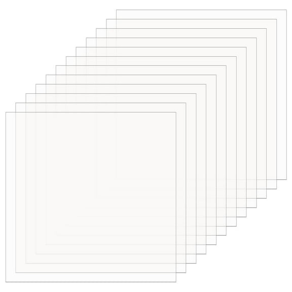 12Pcs Clear Plastic Sheet 12x12 Inch Clear PET Flexible Lightweight Thin Panels Sheets Transparent Square Thin Sheets for DIY