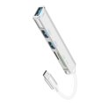thumbnail image 4 of 5 puertos USB C Adaptador Hub Lector de tarjetas TF Duradero Conveniente Universal, leer y escribir archivos directamente Plug and Play Accesorio Plata Yotijar Adaptador divisor múltiple, 4 of 10