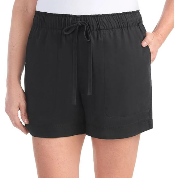 Hilary Radley Womens Lightweight Pull-on Tencel Short (US, Alpha, X-Large, Regular, Regular, Black)