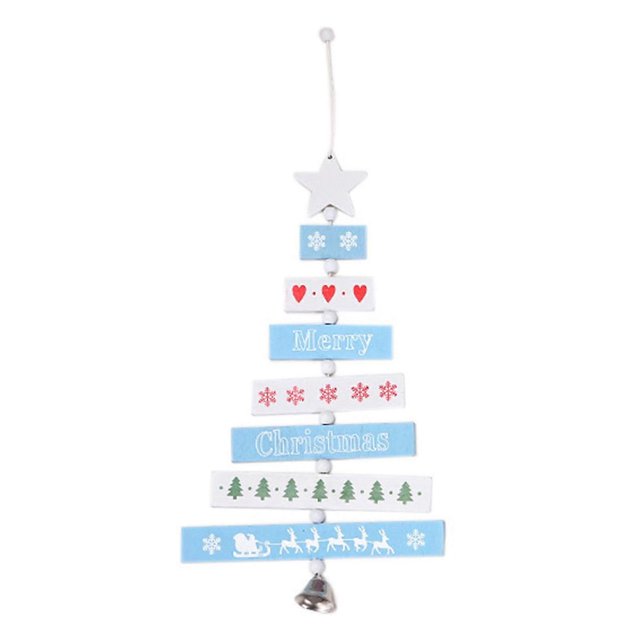 Adorno navideño de madera natural para árbol de Navidad, colgante para fiesta de Navidad, decoración del hogar, color azul, Año Nuevo 2020