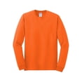 thumbnail image 6 of Gildan Heavy Cotton Men's High Visibility T-Shirt, Long Sleeve Safety Orange Work Tee, 3-Pack, L, 6 of 7