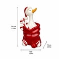 thumbnail image 2 of Resin Christmas Duck Decoration with Santa Hat and Red Stocking Design, White and Red, for Home Tabletop Mantel Display, Festive Figurine, 2 of 3