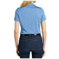 thumbnail image 2 of Yellow Rooster Womens Short Sleeve Shadow Stripe Polo Shirt Carolina Blue XS, 2 of 7