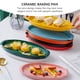 thumbnail image 3 of EeaseMX 1 bandeja de cerámica binaural para hornear, ovalada, para servir alimentos, bandeja para hornear de cocina, 3 of 8