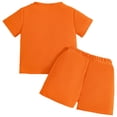 thumbnail image 4 of vigerkar Toddler Kids Plain Short Sleeve T-Shirt and Shorts Set Unisex Cotton Summer Outfit Clothes for Little Boys or Girls (Orange, 9-12 Months), 4 of 8