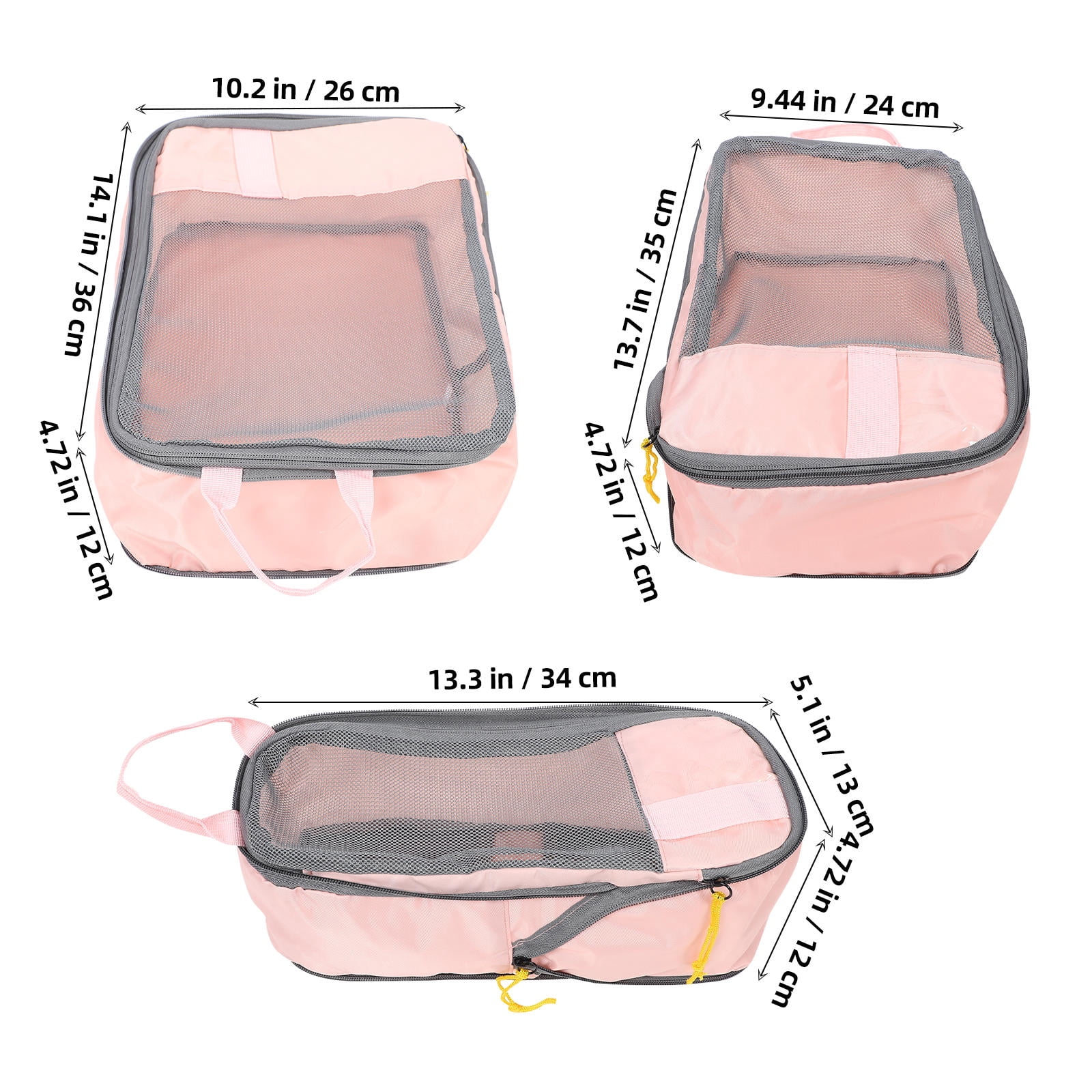 FOMIYES 3-Piece Travel Packing Cubes Set, Lightweight Oxford Cloth Storage Organizers for Suitcase and Luggage