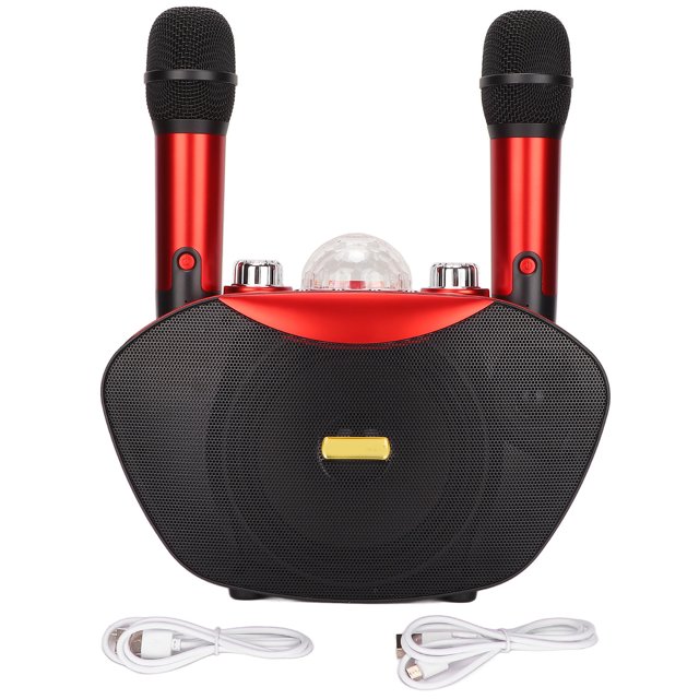 Máquina de Karaoke, Altavoz de Karaoke Bluetooth Altavoz portátil para Fiestas de Karaoke Juego de Altavoces de Karaoke LED Logre más