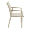 thumbnail image 2 of Luxury Commercial Living 35.5" Taupe Brown Resin Sling Outdoor Dining Arm Chair, 2 of 8