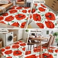 thumbnail image 5 of 3'x5' Rug for Living Room Bedroom, Red Flowers Washable Area Rugs Non-Slip Carpet Mats, Spring Floral Watercolor Botanical Indoor Low Pile Area Rug Runner for Kitchen, Mudroom, 5 of 8