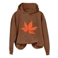 thumbnail image 3 of Women's And Winter Fashionable Thanksgiving Red Upward Maple Leaf Print Hooded Sweatshirt Pullover Lightweight Lapel Coat Women Sweater Dress Tunic Front L Sweatshirt Hoodies Women's Sweatshirts Zip, 3 of 3