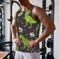 thumbnail image 5 of KLL Dinosaur Skeleton Print Men's Muscle Gym Workout Stringer Tank Tops Bodybuilding Fitness T-Shirts Tank Tops Men-XX-Large, 5 of 7