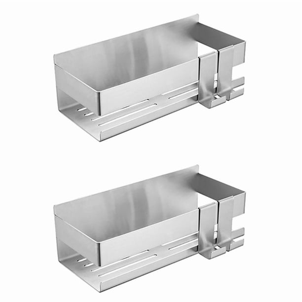 2X Estante de Ducha Estante de Ducha de Acero Inoxidable Sin Perforar Cesta de Ducha