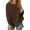 Brown, variant on Womens Sweatshirts Long Sleeve Crew Neck Pullover Tops Comfort Fall Loose Athletic Shirts with Thumb Holes Solid Color - Pink/L