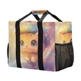 thumbnail image 2 of Large Hand-Held Storage Bag Kitchen Reusable Grocery Bags， Travel Tote Bags， Waterproof Tote，Laundry Bag，Beach Bag， Pool Bag Super Beautiful Orange Cat, 2 of 8