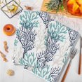 thumbnail image 3 of Teal Blue Grey Coral Coastal Kitchen Towels Set of 4, Summer Beach Seaside Nautical Soft Microfiber Dish Towels, Absorbent Washable Dishcloths for Kitchen Cleaning, Drying Dishes, 18x28 Inches, 3 of 9