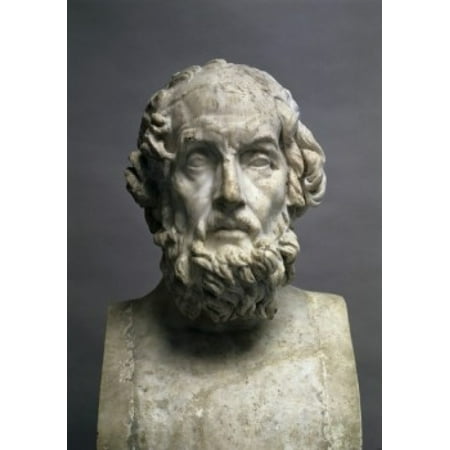 Bust of Homer  Sculpture  Musee du Louvre Paris Poster Print (8 x (Best Plaster Of Paris In India)