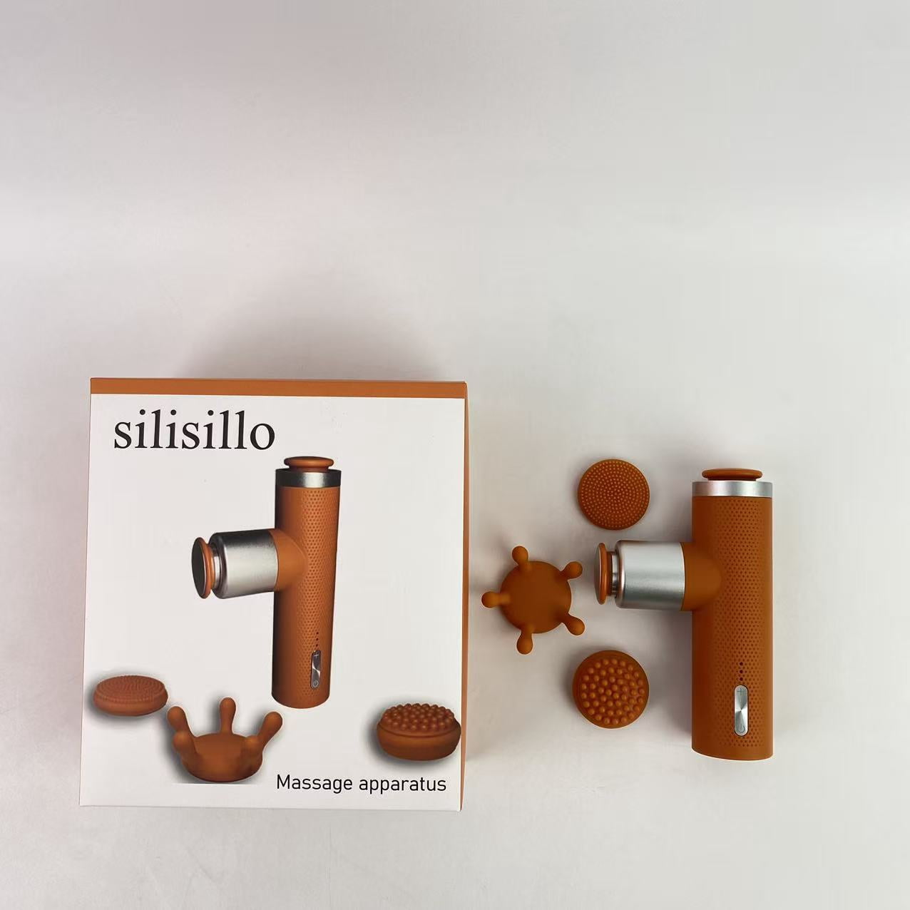 silisillo Massage apparatus,Mini Massage Gun with Heat, Deep Tissue Massage Gun, Portable Percussion Muscle Massager with 4 Massage Heads for Athletes