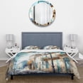 thumbnail image 3 of Designart "French Small Town in Blue and Beige" City Art Deco Bedding Covert Set - Industrial Blue Cityscapes Bed Set With 2 Shams, 3 of 6