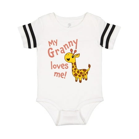 

Inktastic My Granny Loves me- cute giraffe Gift Baby Boy or Baby Girl Bodysuit