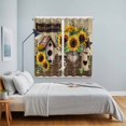 thumbnail image 5 of Curtains 84 Inches Long 2 Panels, Farmhouse Sunflowers Grommets Window Treatment Curtain, Western Star Vintage Sparrows Thermal Curtains Drapes for Living Room/Bathroom, 5 of 9