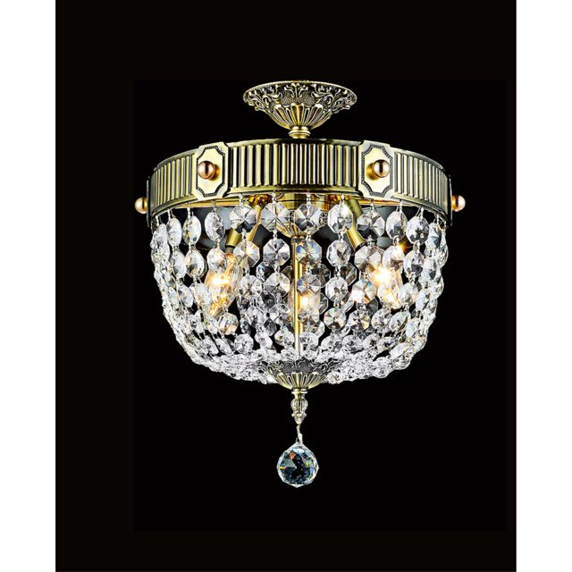 3 Light Bowl Flush Mount with French Gold finish