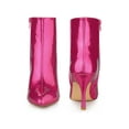 thumbnail image 5 of BLISSFUL STEP Mirror Leather Stiletto Heels Ankle Boots for Women Hot Pink 10, 5 of 6