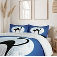 thumbnail image 6 of Ambesonne Silhouette Duvet Cover Sets, Black Cat Full Moon Sky, 2-Queen, Grey Cobalt Blue, 6 of 7