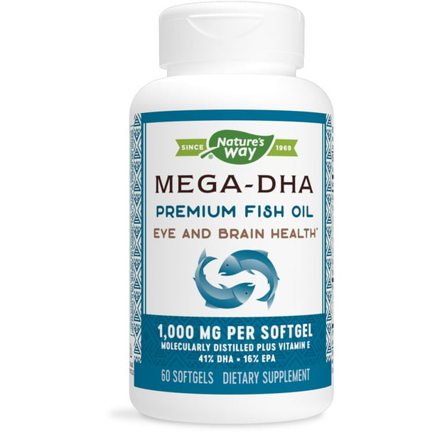 Voel me slecht wetenschapper stad Nature's Way EfaGold Mega-DHA Premium Fish Oil, with Vitamin E, 1000 Mg, 60  Ct - Walmart.com
