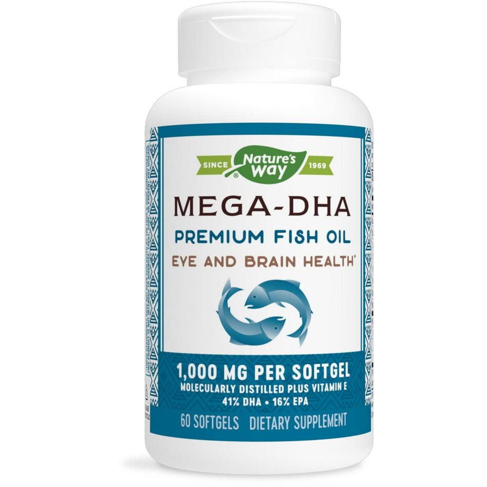 Nature's Way EfaGold MegaDHA Premium Fish Oil, with Vitamin E, 1000 Mg