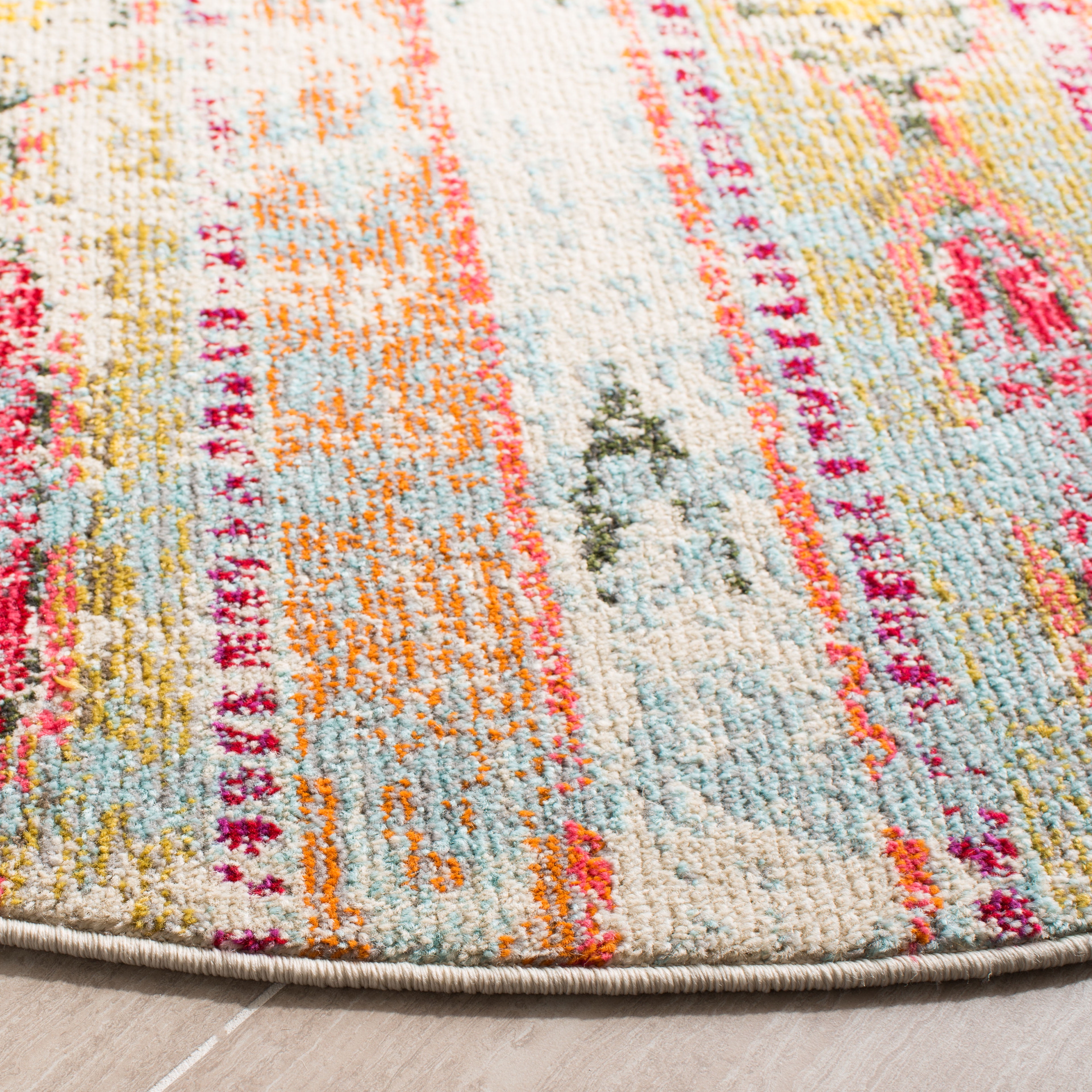 Safavieh Madison Christabella Abstract Area Rug, Blue/Orange, 10' x 10' Round
