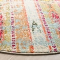 thumbnail image 3 of SAFAVIEH Madison Christabella Overdyed Striped Area Rug, Blue/Orange, 4' x 4' Round, 3 of 6