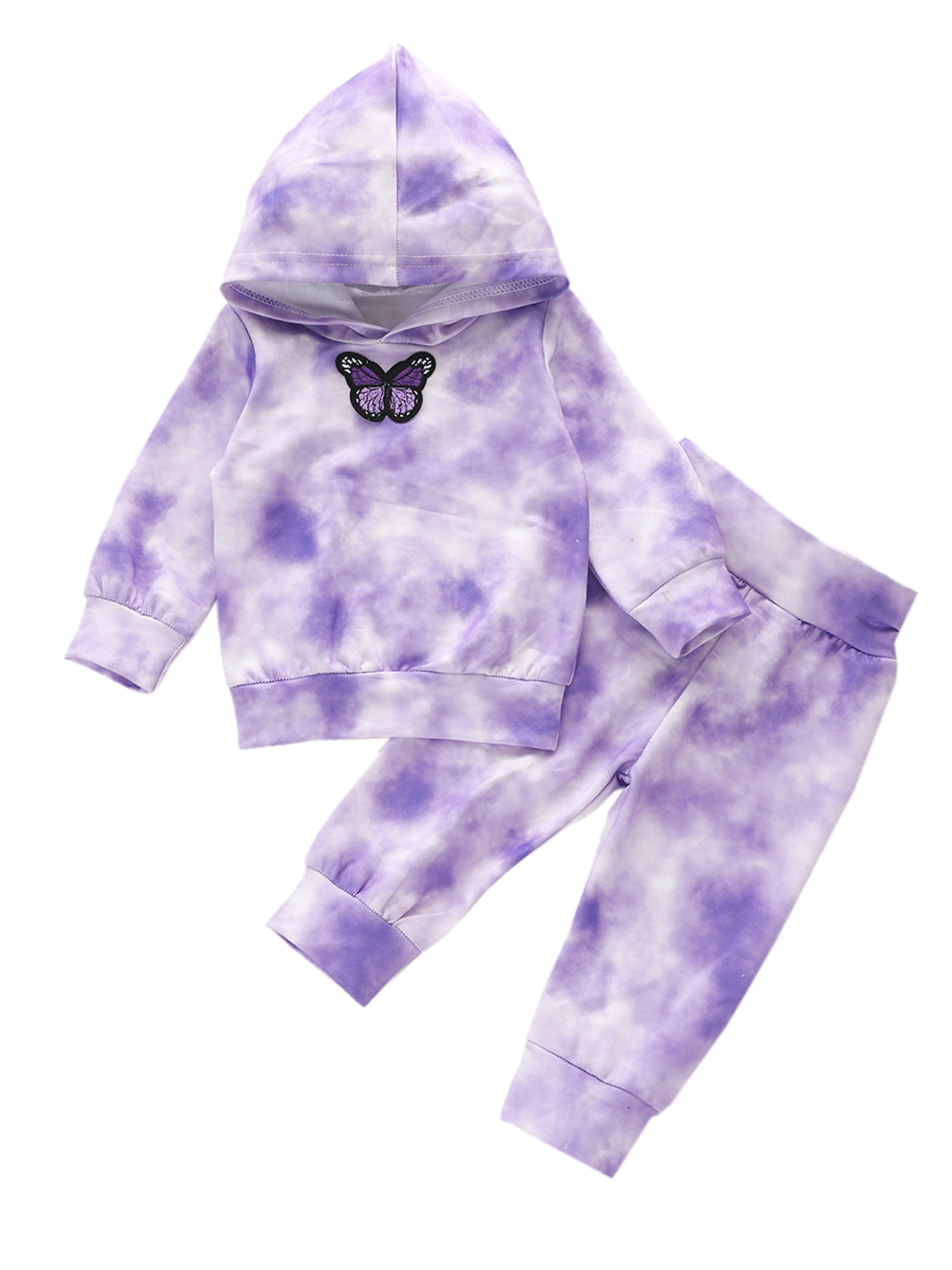 Ma\u0026Baby Baby Girl Tie Dye Hoodie Long 