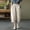 Light Gray, variant on Vintage Aesthetic Women's Linen Harem Pants Slim Fit Solid Color 3/4 Length Casual Trousers With Lace Trim Women's Cropped Pants Red XXXL