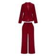 thumbnail image 6 of Purcolt Womens Suits 2 Piece Sets Business Casual Slim Fit Stand Neck Single Button Blazer and Straight Pants Wrinkle Free Office Work Outfits, 6 of 9