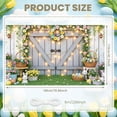 thumbnail image 2 of Bunny Design Easter Banner Colorful Eggs Spring Display Floral Pattern Flower Wreath Bunny Backdrop for Easter Celebration Spring Party Garden Decoration, 2 of 9