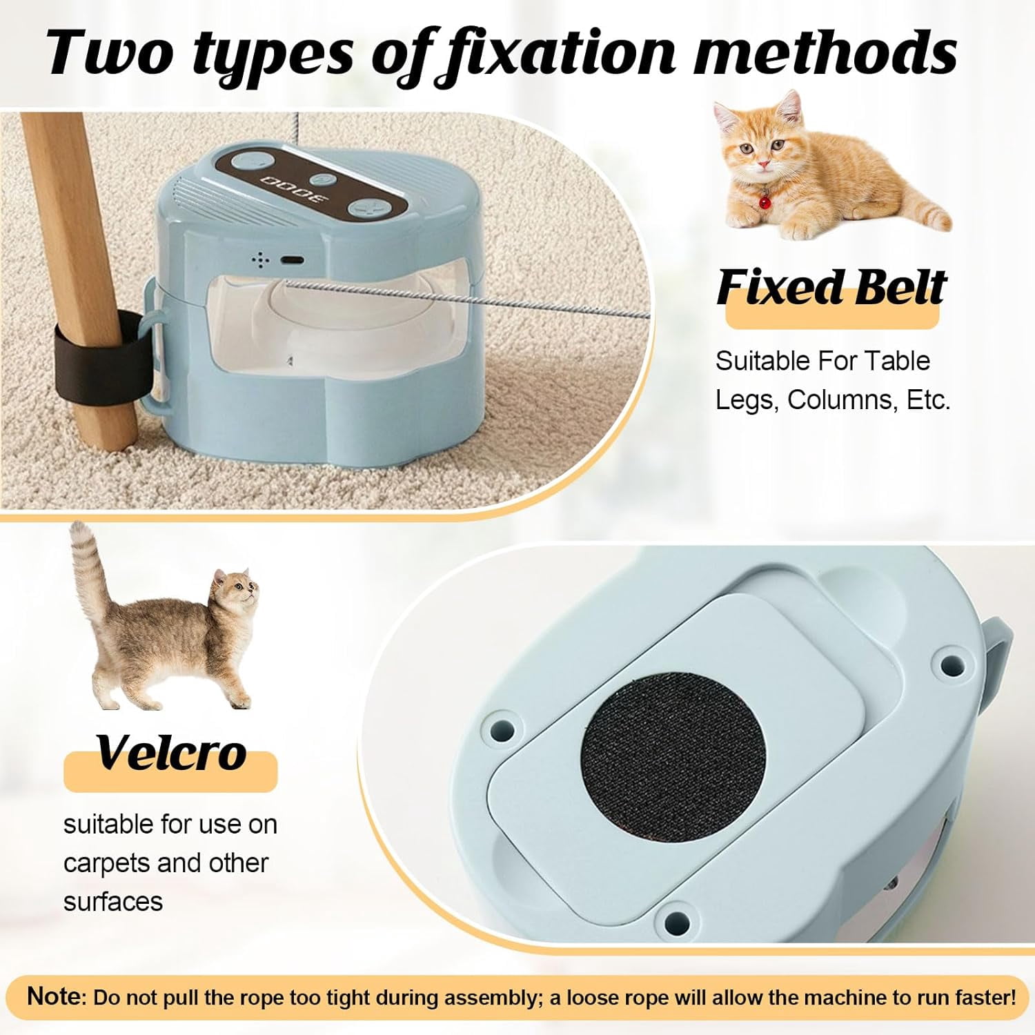 Interactive Chase Toys, Automatic/Remote Control Cat Chasing Toy for Indoor Cats, Adjustable Speed Cat Treadmill, Imitate The Sound of Bird for Bored Cats to Play, Exercise/Blue