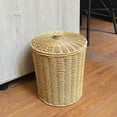 thumbnail image 5 of OUNONA Imitation  Wicker Trash Can with Lid Woven Waste Basket for Bathroom Office Bedroom Small Garbage Bin with Lid Stylish Trash Can for Home and Kitchen, 5 of 7