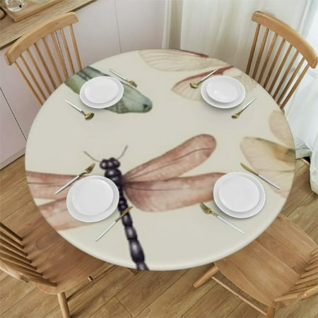 

Cartoon Avocado Cute Fruits Fitted Round Tablecloth Waterproof Table Cloth with Elastic Edge Wipe Clean Table Cover for Indoor Outdoor Fits Medium