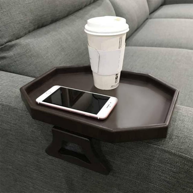 Reposabrazos de sofá, bandeja con clip, mesa NHD Pekokavo para sofá Cherry