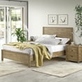 Albany Solid Wood Queen Bed Frame With Headboard, Heavy Duty Modern